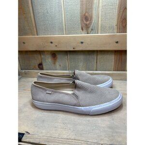 US10 Keds Shoes Womens Beige Suede Slip On Sneakers Casual Loafers Classic
